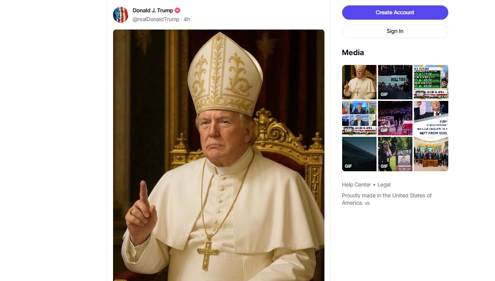 Trump, Papalığa da el attı: Kendi fotoğrafını paylaştı